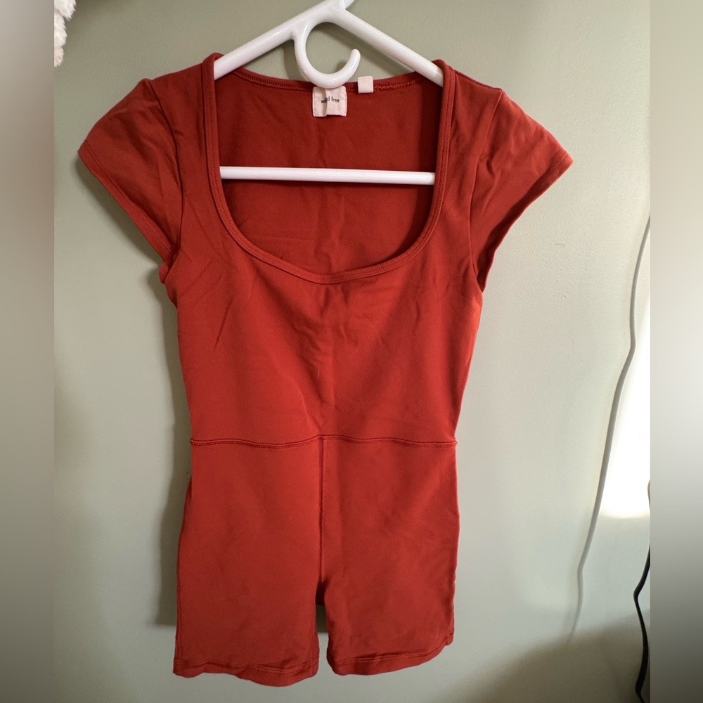 Rust Red Short Sleeve Romper